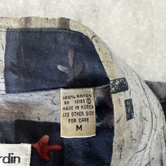 Pierre Cardin Men’s Medium Multicolor Rayon Print Shirt Button Up Collar Casual - Picture 4 of 8